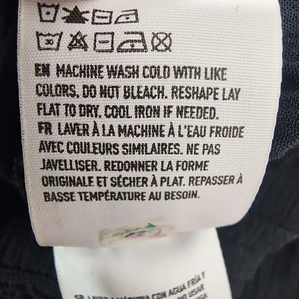 American Eagle Womens Embroidered Peasant Top Peplum Open Back Tie Black Sz XS - Picture 12 of 13